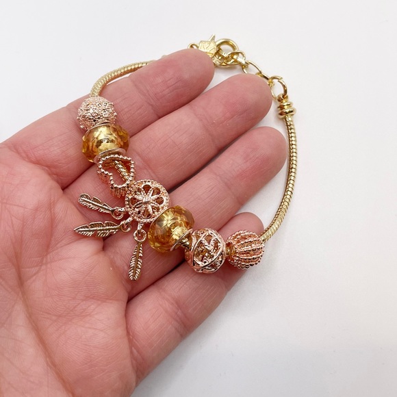 New Gold European Murano Charm Bracelet - Picture 3 of 10